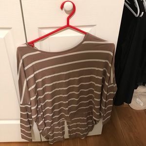 Beige brown long sleeve shirt